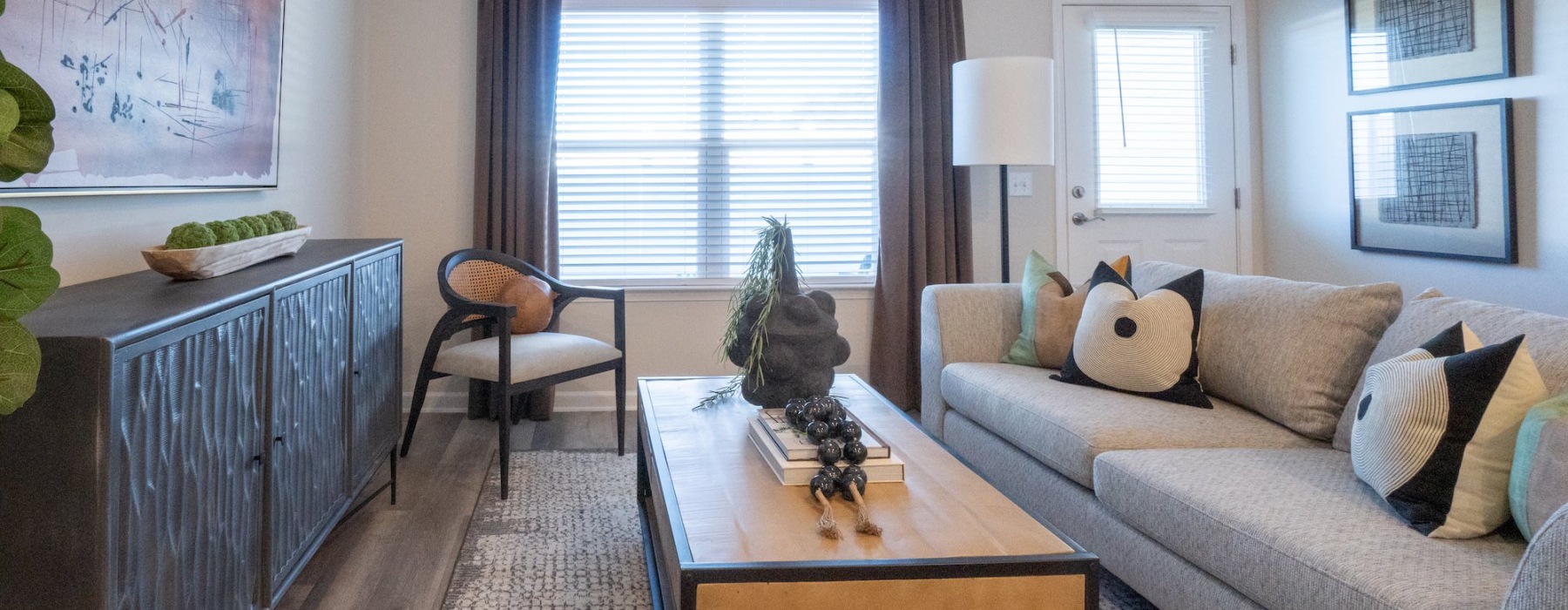 Open space living area with natural lighting