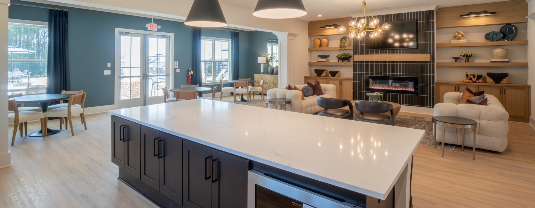 Well-lit kitchen with ample counter space