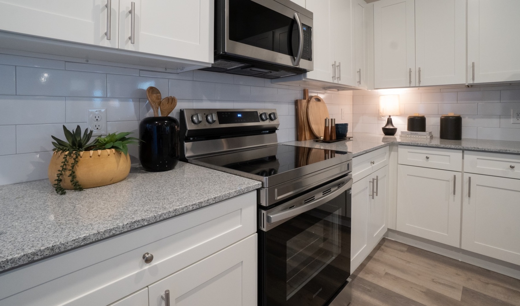 Well-lit kitchen with ample counter space