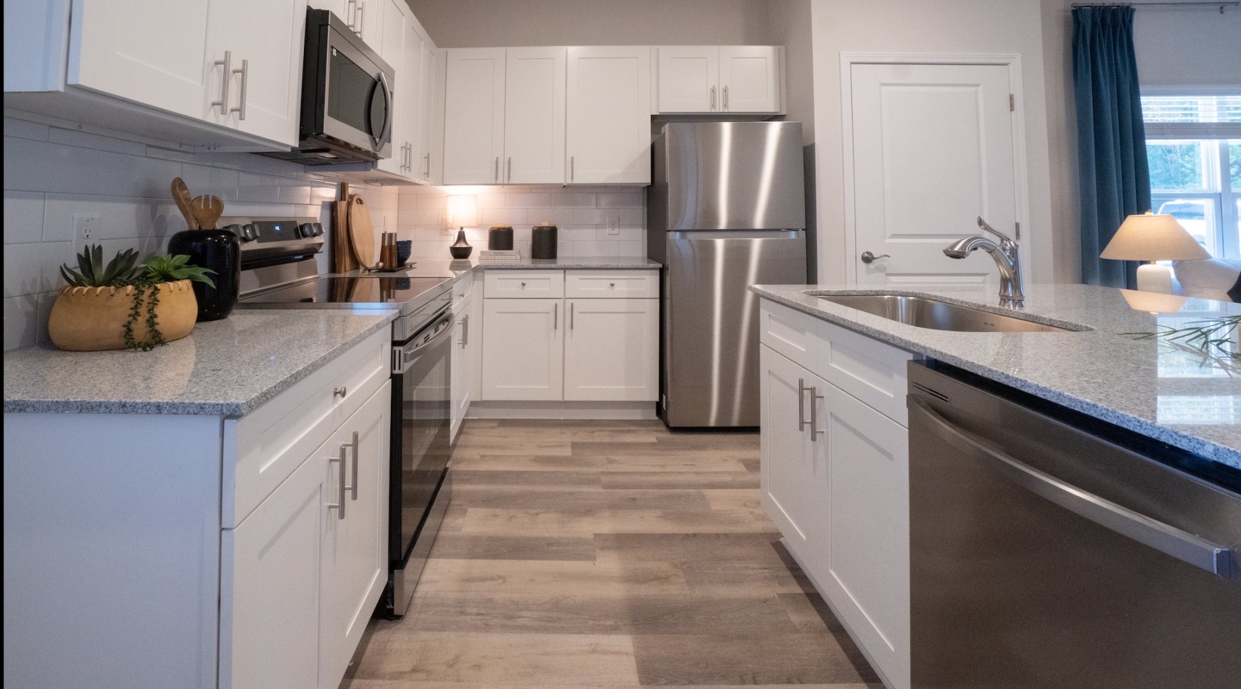 Well-lit kitchen with ample counter space